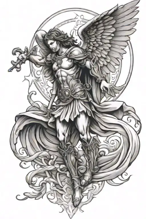 St. Michael archangel tattoo design idea