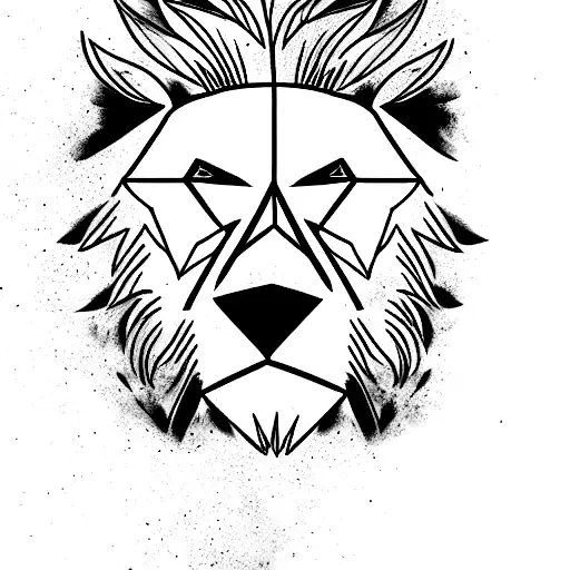 bold eagle looking to the left, above a lion head faded on the right side looking forward, wolve face looking  tattoo design idea