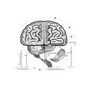 brain with gym objects tattoo design idea