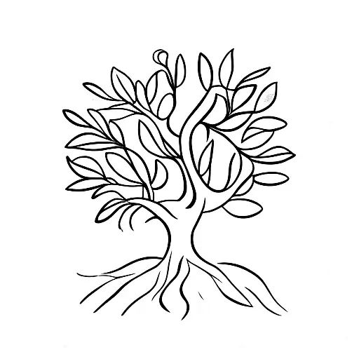olive tree tattoo design idea