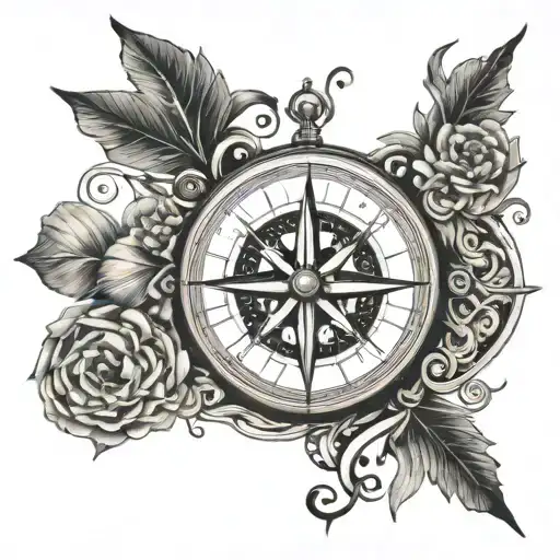 compass with the names saoirse sophia and darryn wrote in it tattoo design idea