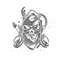 rock and roll tattoo design idea