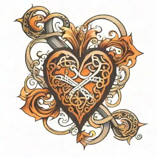  heart and infinity symbol combined together tattoo design idea