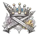 half crown good versus evil  tattoo design idea