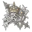 half crown good versus evil  tattoo design idea