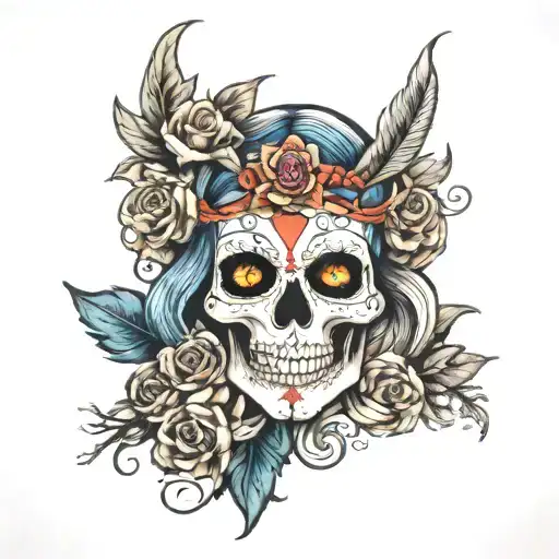 skull ma kali godess and witchy style tattoo tattoo design idea