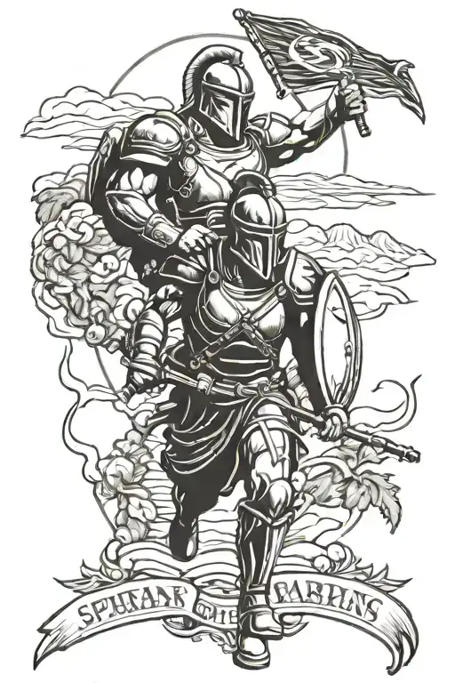 Spartans going into war, marines going into war, wine country  tattoo design idea