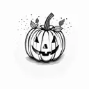 cute pumpkin on fire tattoo design idea