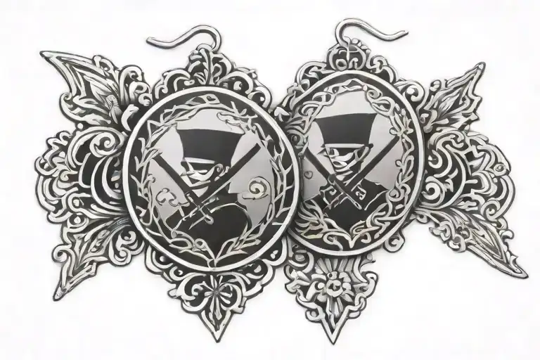 bandera de mugiwara zoro earrings inside tattoo design idea