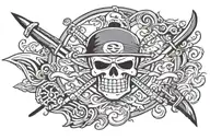 zoro one piece pirate flag tattoo design idea