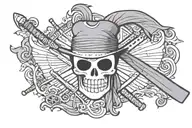 zoro one piece pirate flag tattoo design idea