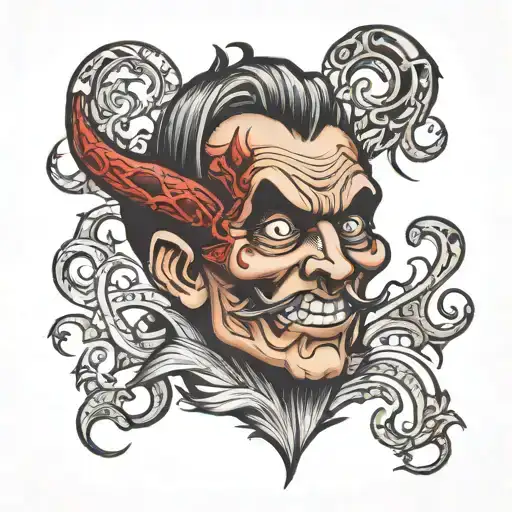evil memorable good man tattoo design idea