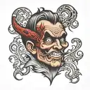 evil memorable good man tattoo design idea