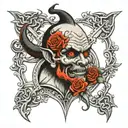 evil memorable good man tattoo design idea