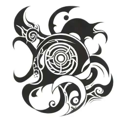 America central focus tattoo design idea