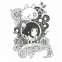 chihiro studio ghibli tattoo design idea