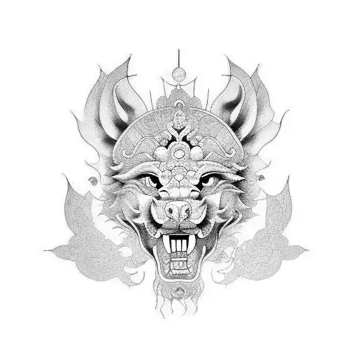 Foo Dog tattoo design idea
