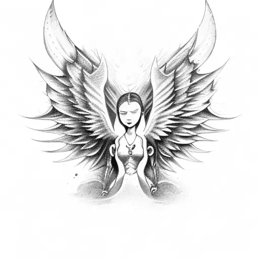 back tattoo angel and devil wings tattoo design idea