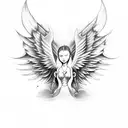 back tattoo angel and devil wings tattoo design idea