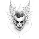 back tattoo angel and devil wings tattoo design idea