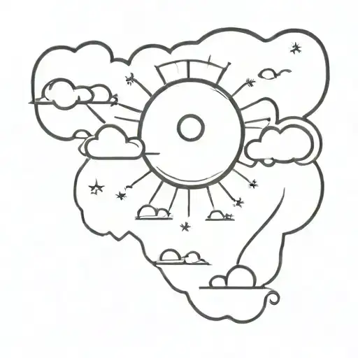 a ray of sun through the  clouds  tattoo design idea