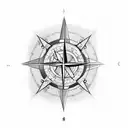 lighthouse with compass tattoo design idea
