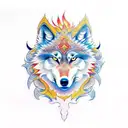 wolf phoenix tattoo design idea