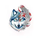 wolf phoenix tattoo design idea