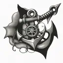 boredom anchor tattoo design idea