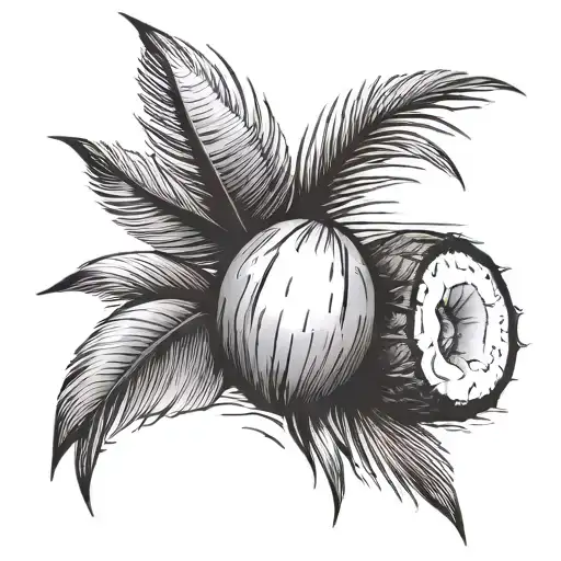 A coconut tattoo design idea