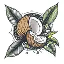 A coconut tattoo design idea