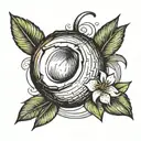 A coconut tattoo design idea