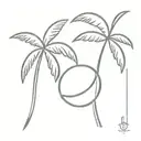 A coconut tattoo design idea