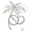 A coconut tattoo design idea