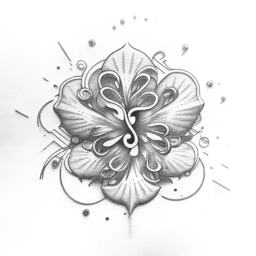 cranio com petunias tattoo design idea