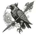 crow viking warrior tattoo design idea