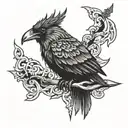 crow viking warrior tattoo design idea