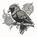 crow viking warrior tattoo design idea