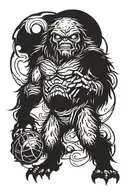Sasquatch mothman alien tattoo design idea