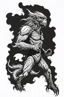Sasquatch mothman alien tattoo design idea