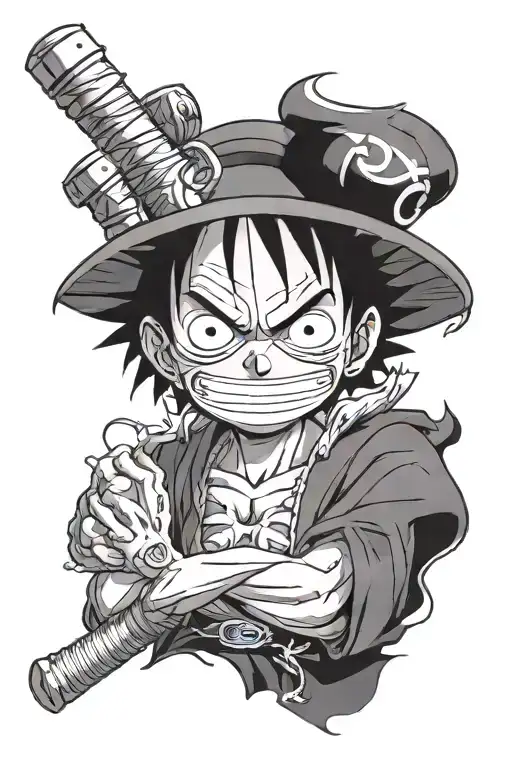 one piece luffy gear 5 and zoro one piece tattoo design idea