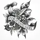 JJ, "Forever Your Good Girl" written underneath tattoo design idea