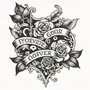 JJ, "Forever Your Good Girl" written underneath tattoo design idea