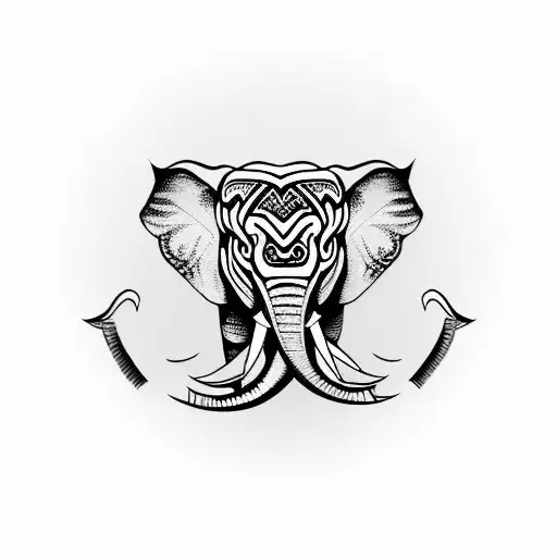 Elephants in Thai folklore tattoo design idea