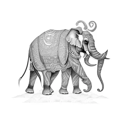 Elephants in Thai folklore tattoo design idea