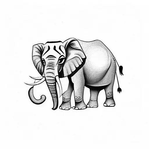Elephants in Thai folklore tattoo design idea