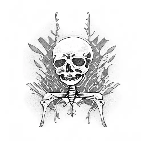 beatle skelleton tattoo design idea