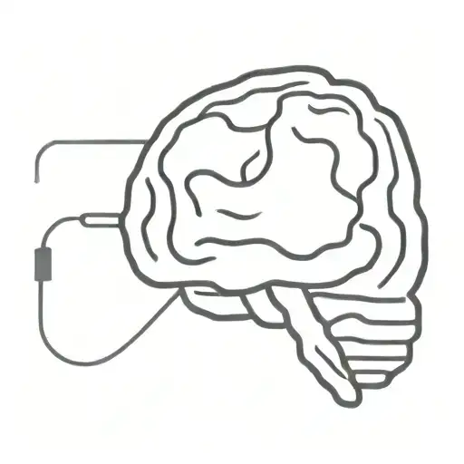 A minimalist tattoo of a digital brain symbolizing artificial intelligence tattoo design idea