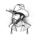 guitar and cowboy hat tattoo design idea