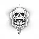 smoke and skull tattoo design idea